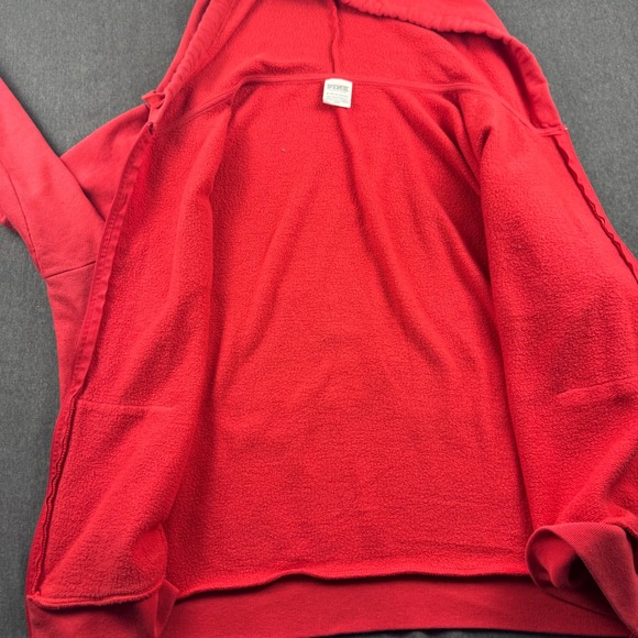PINK Victoria's Secret Red Zip Up Hoodie Sweatshirt Graphic Logo XL - Picture 7 of 9